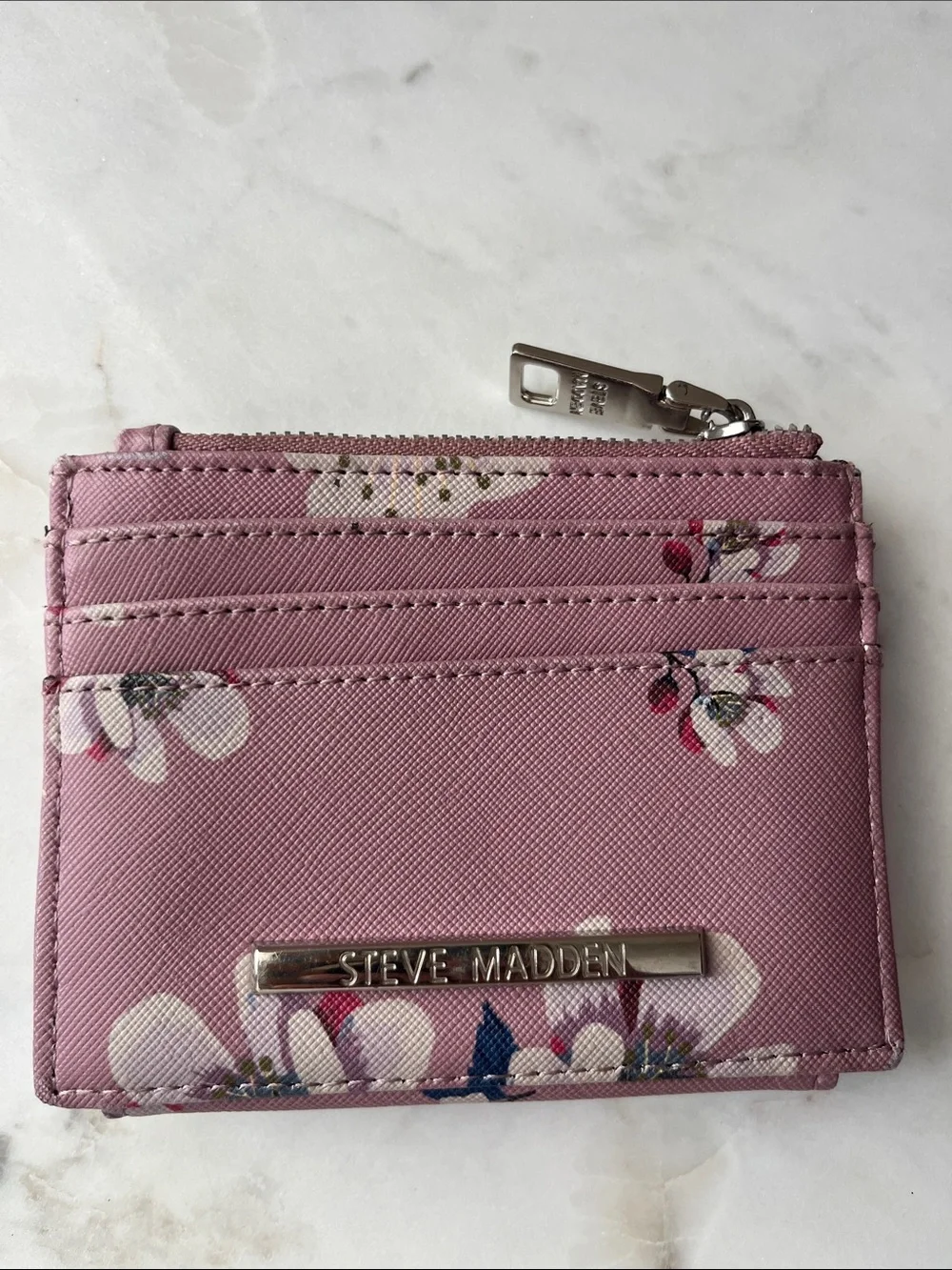 Steve Madden Pink Floral Compact Card Wallet